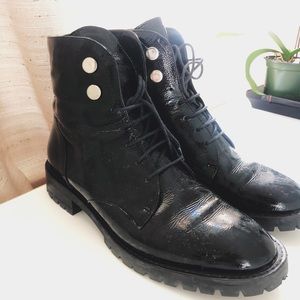 KENNETH COLE Leather combat boots